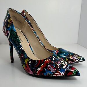 Anne Michelle Rise Up Graffiti Stiletto Pumps Size 9